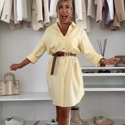 Reece | Lässiges, elegantes Hemdkleid mit V-Ausschnitt für Damen