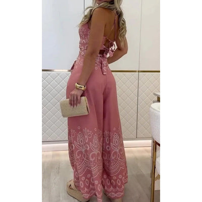 Lauren | Damen-Set mit Retro-Muster und ethnischem Neckholder-Oberteil