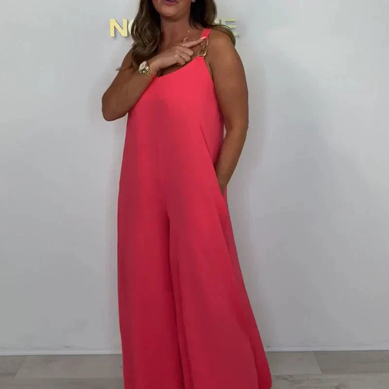 Yahaira | Damen lockerer Overall mit weiten Beinen