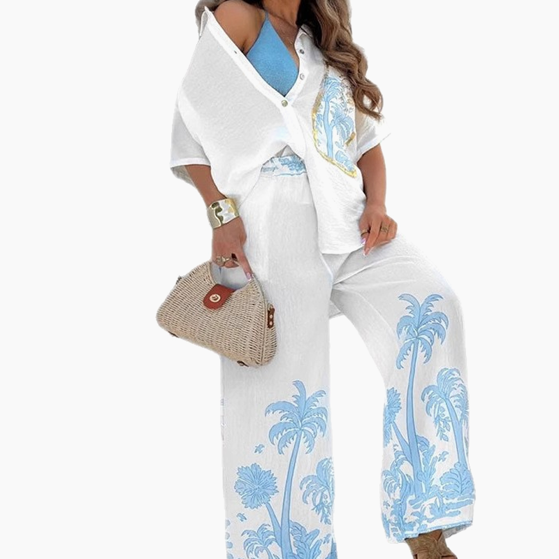 Elia | Lässiger Damen-Zweiteiler: Locker geschnittene Hemdbluse & Hose🚀Kaufen Sie 2 und erhalten Sie kostenlosen Versand🚀