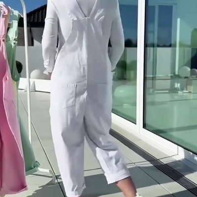 Yael | Süße und lässige Damen-Latzhose in Unifarben mit verstellbaren Trägern