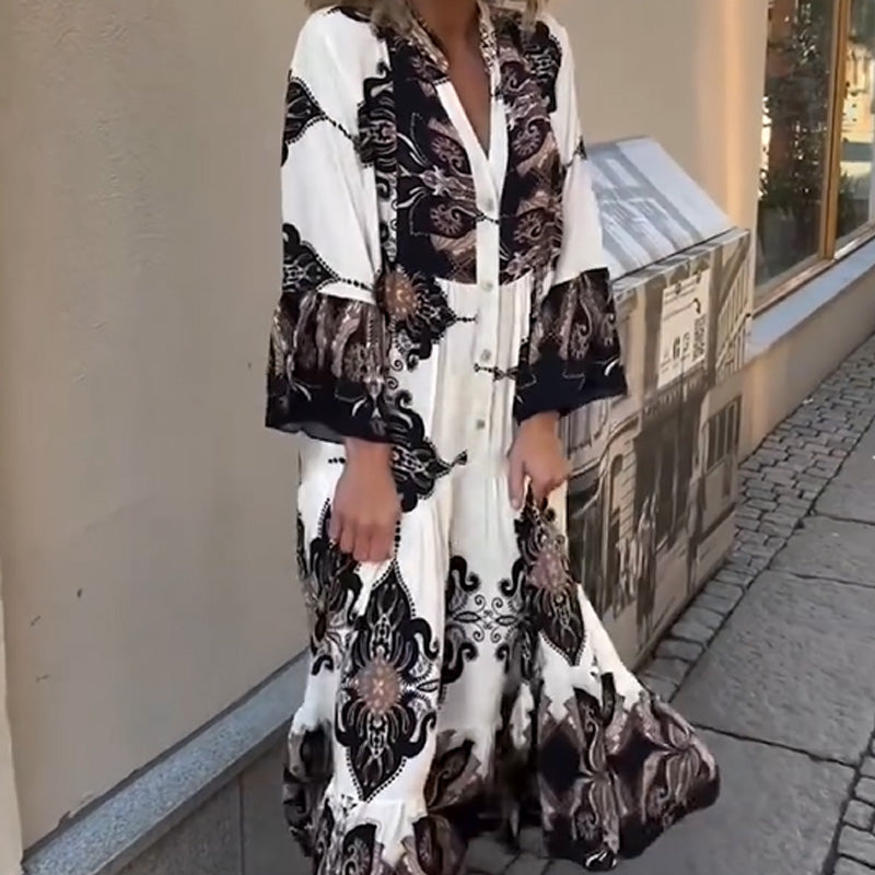 Susanna | Elegante, bedruckte, lockere, fließende Kleider für Damen