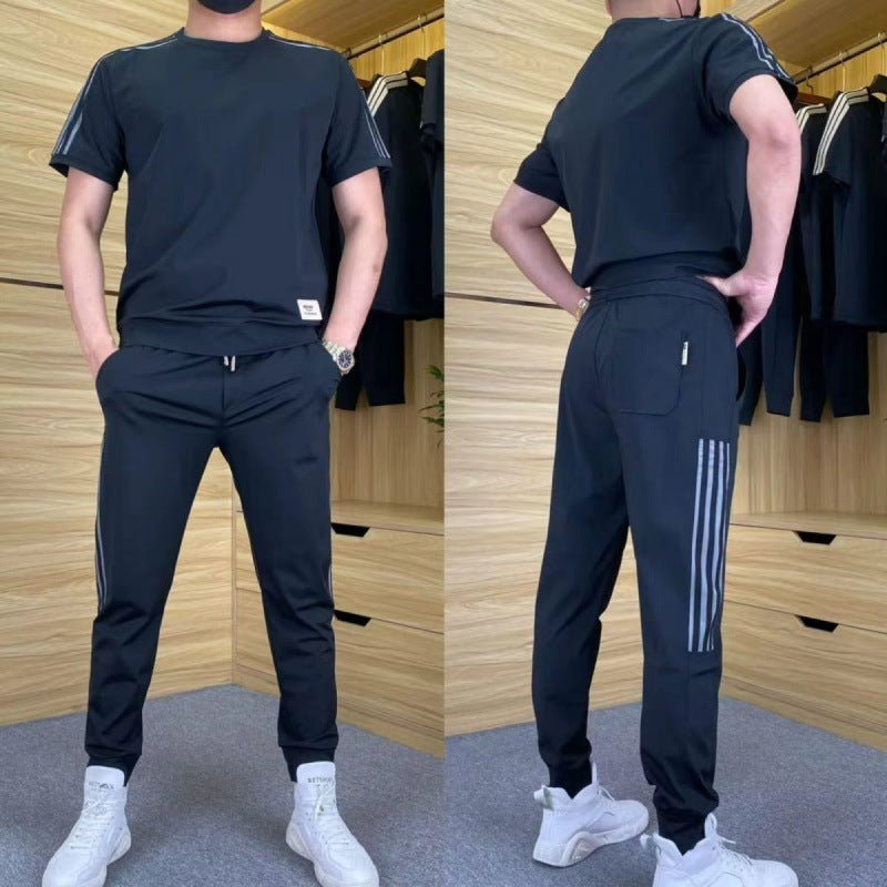 Martino | 2-teiliges Set mit kurzärmeligem Oberteil und Jogginghose mit hohem Stretch für Männer