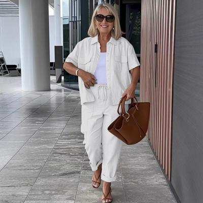 Blaise | Kurzärmeliges Hemd und weite Baumwoll-Leinen-Hose