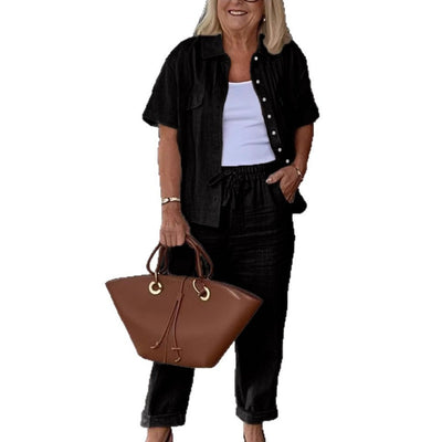 Blaise | Kurzärmeliges Hemd und weite Baumwoll-Leinen-Hose