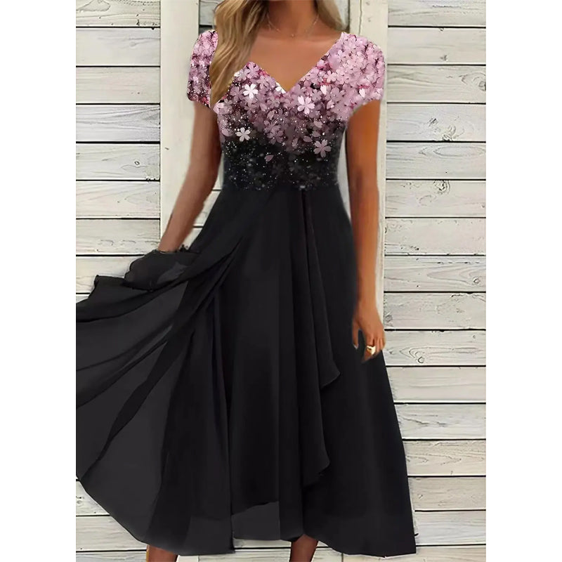 Kyleigh | Elegantes Kleid mit V-Ausschnitt und Muster