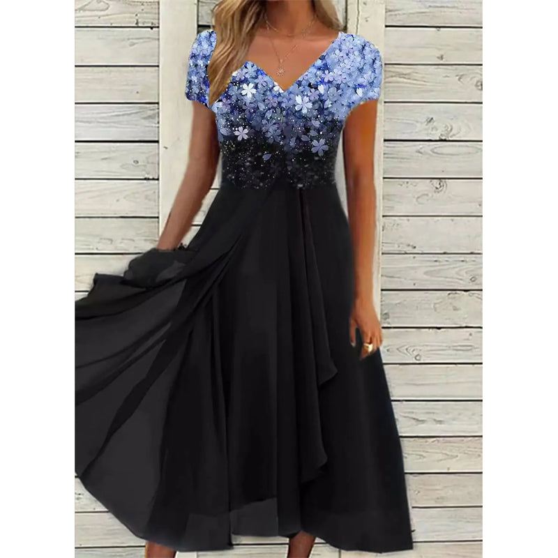 Kyleigh | Elegantes Kleid mit V-Ausschnitt und Muster