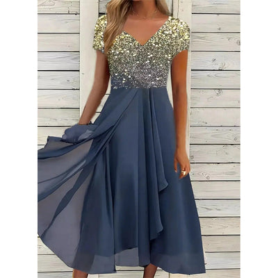 Kyleigh | Elegantes Kleid mit V-Ausschnitt und Muster
