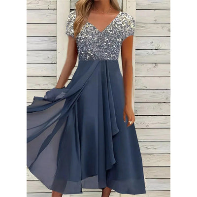 Kyleigh | Elegantes Kleid mit V-Ausschnitt und Muster