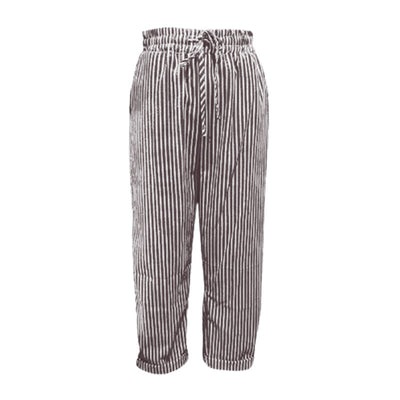 Camen | Gestreifte Damenhose aus Leinen und Baumwolle