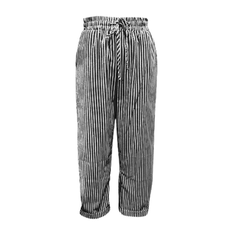 Camen | Gestreifte Damenhose aus Leinen und Baumwolle