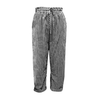 Camen | Gestreifte Damenhose aus Leinen und Baumwolle