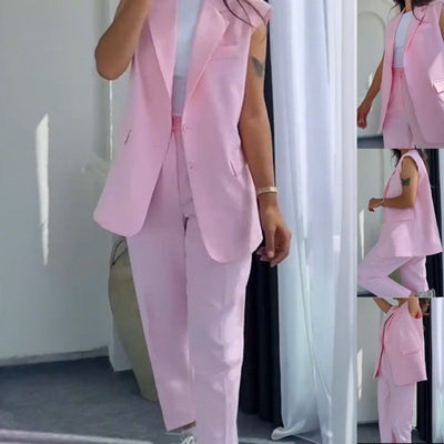 Colta |  Eleganter ärmelloser Blazer und High-Waist-Hose für Damen