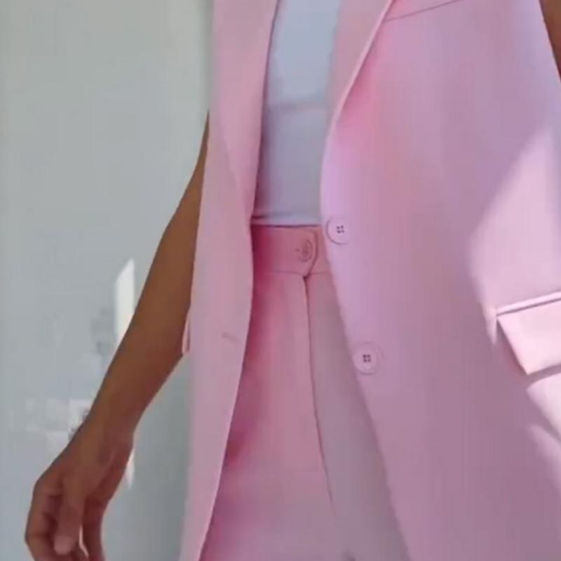 Sierra | Stilvolles Set aus ärmellosem Blazer und hoch taillierter Hose für Damen