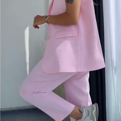 Colta |  Eleganter ärmelloser Blazer und High-Waist-Hose für Damen