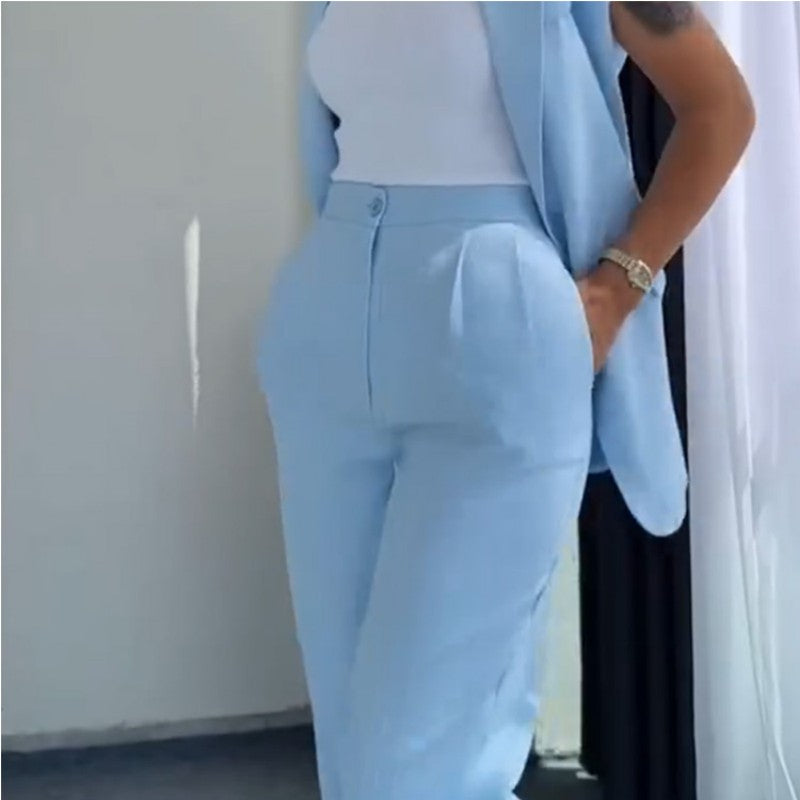 Gisele | Stilvolles Set aus ärmellosem Blazer und hoch taillierter Hose für Damen