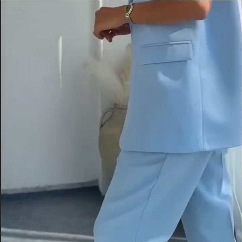 Sierra | Stilvolles Set aus ärmellosem Blazer und hoch taillierter Hose für Damen