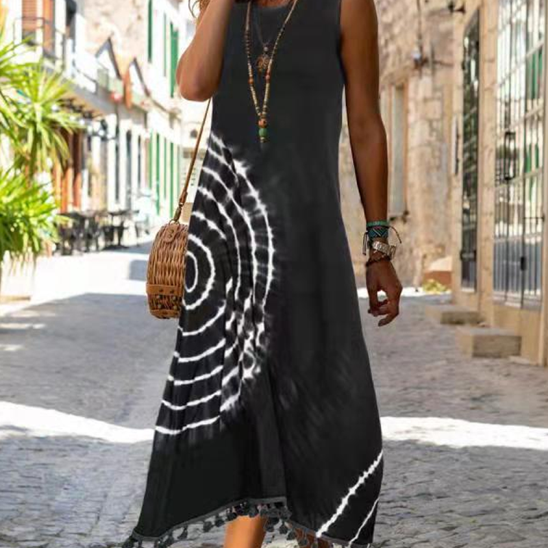 Sofia | Damen lässiges ärmelloses Midikleid