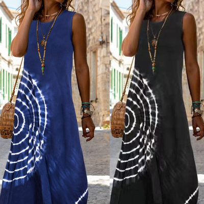 Lillie | Damen lässiges ärmelloses Midikleid