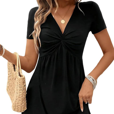 Braden | Ärmelloses Damenkleid mit V-Ausschnitt und Knoten vorne