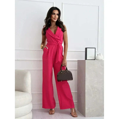 Nathalie | Ärmelloser V-Ausschnitt Jumpsuit für Damen