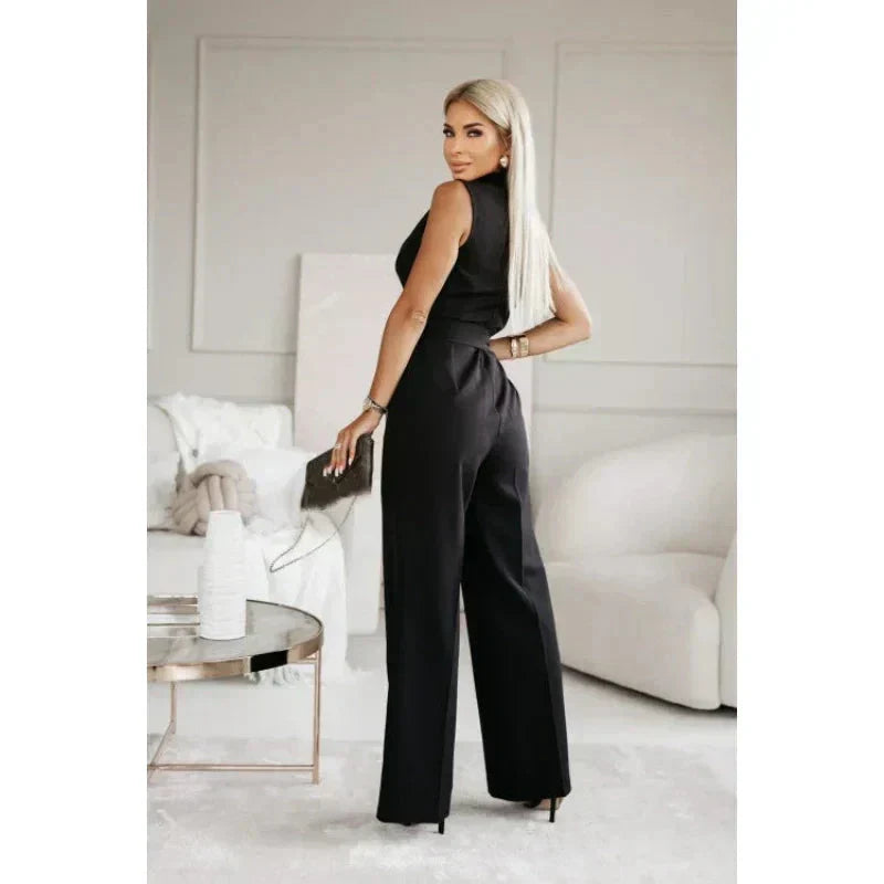 Nathalie | Ärmelloser V-Ausschnitt Jumpsuit für Damen
