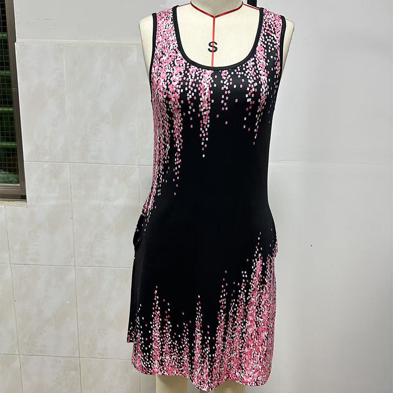 Kari | Druckdesign ärmelloses Minikleid für Damen