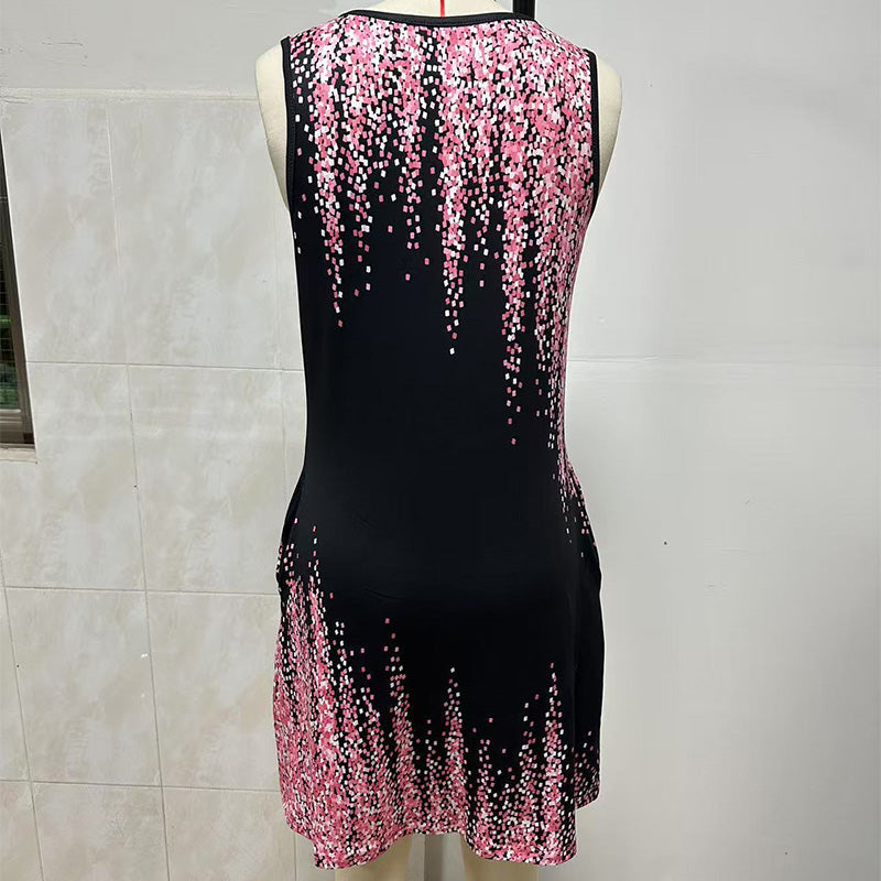 Kari | Druckdesign ärmelloses Minikleid für Damen