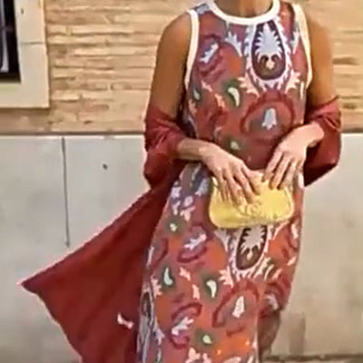 Cara | Damen-Zweiteiler: Ärmelloses Maxikleid & Sommerjacke