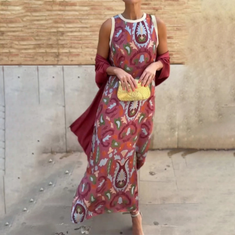 Cara | Damen-Zweiteiler: Ärmelloses Maxikleid & Sommerjacke