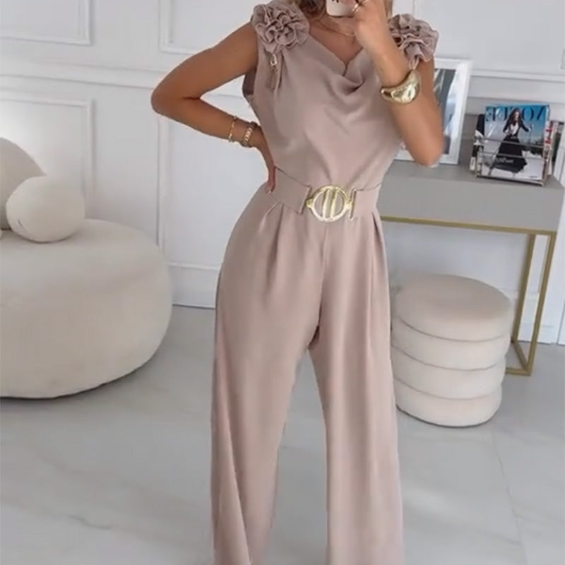 Kadijah | Ärmelloser Jumpsuit für Frauen mit Blumenverzierung