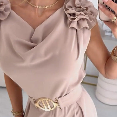 Kadijah | Ärmelloser Jumpsuit für Frauen mit Blumenverzierung