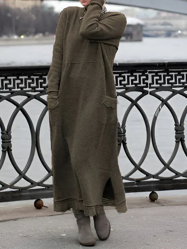 Nesrin – Lässiges Langarm Kleid Mit Rundhalsausschnitt