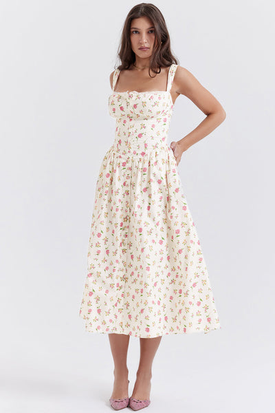Geblümtes Midi-Sommerkleid