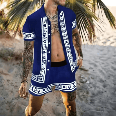 Zweiteiliges Herren Sommer Set mit Patchwork-Print – Malik