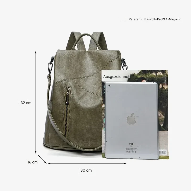 JOANA | DIEBSTAHLSICHERER LEDERRUCKSACK