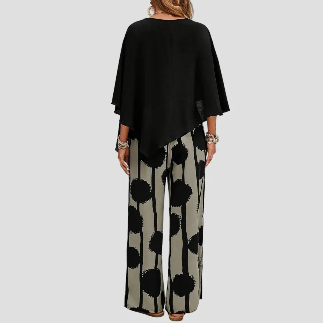Valentina™ – Set aus asymmetrischem Oberteil und bedruckter Hose für Damen