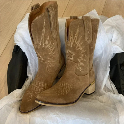 Bestickte Westernstiefel Für Damen | Wadenlang