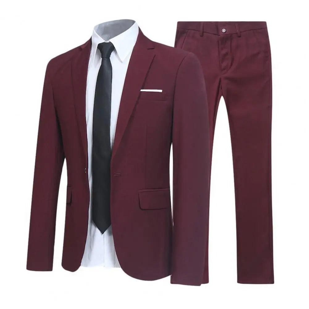 Herren Elegant Zweiteilig Hochzeitsgast Anzug Set | Slim Fit