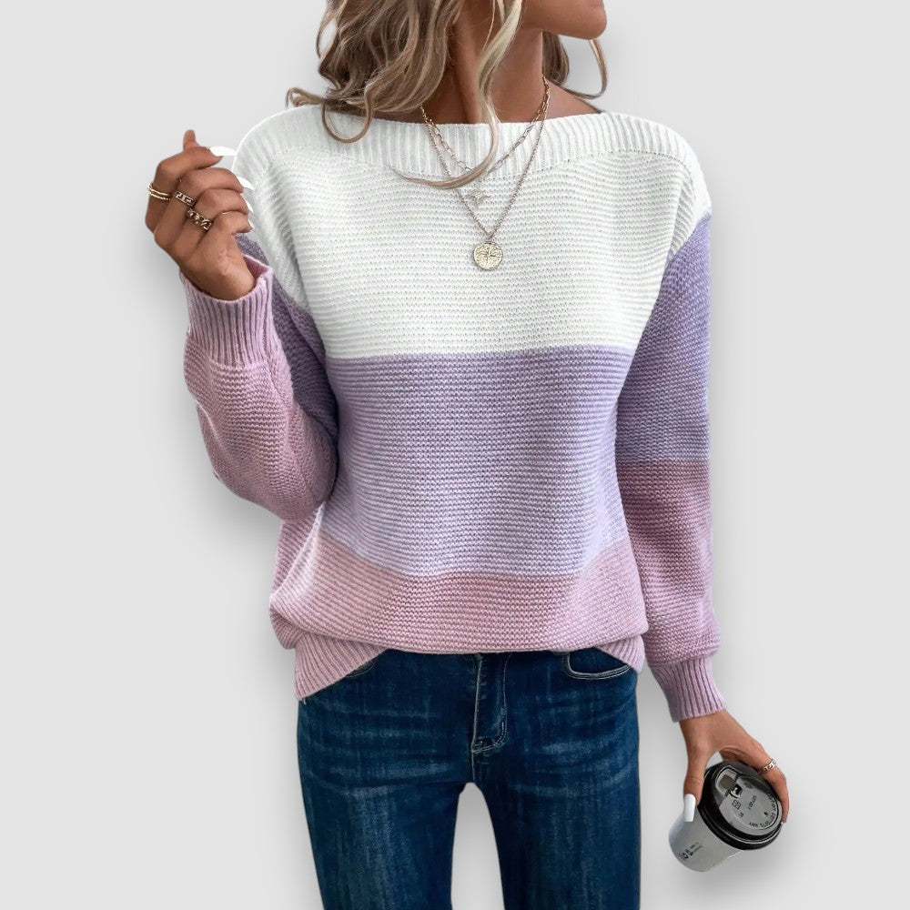 Clair | Elegant Dreifarbiger Pullover