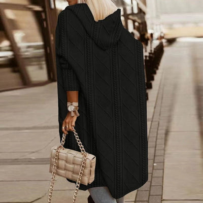 Cytheria – Langärmelige Strickjacke Mit Kapuze Und Zopfmuster