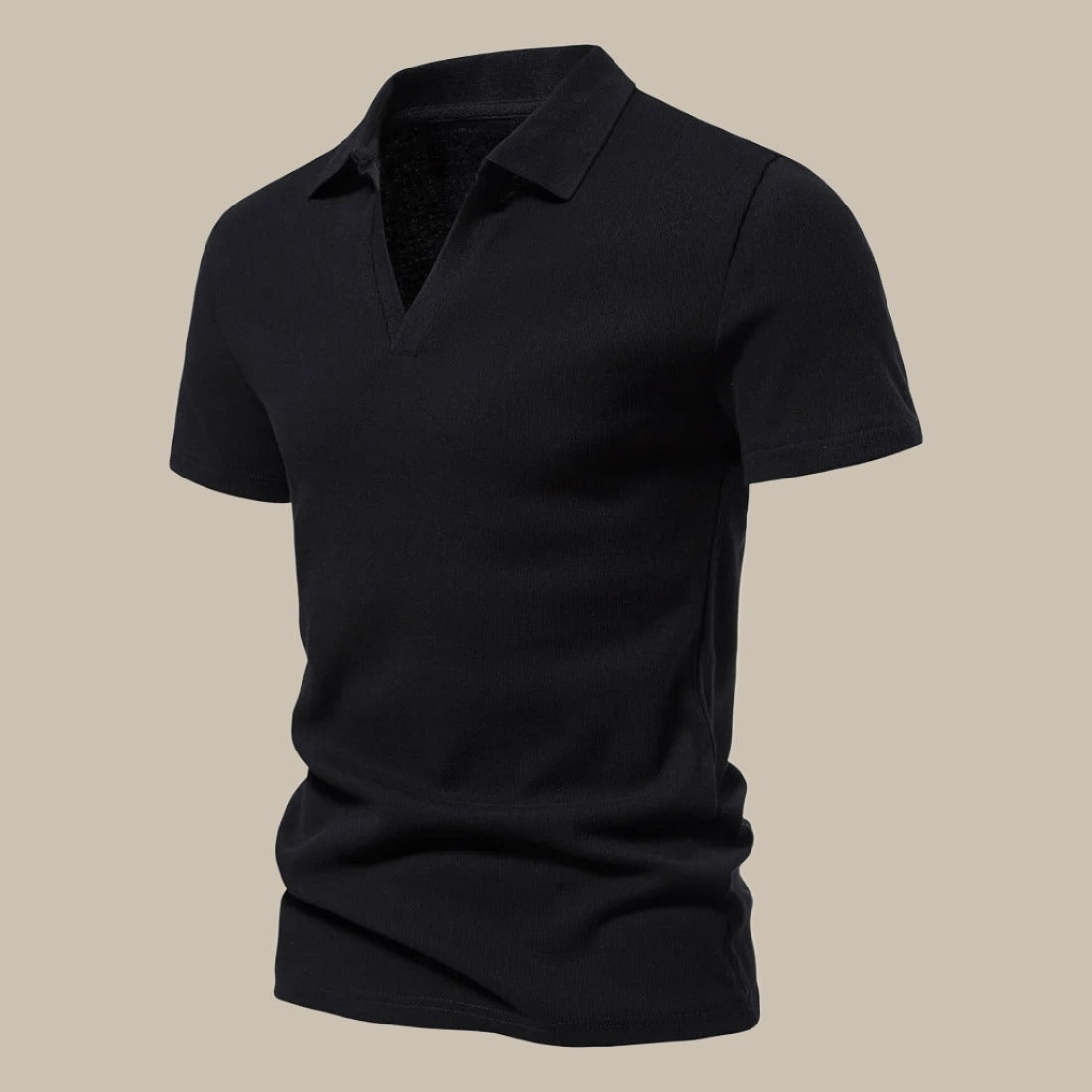 Stilvoller Herren Premium Polo im Merino Look