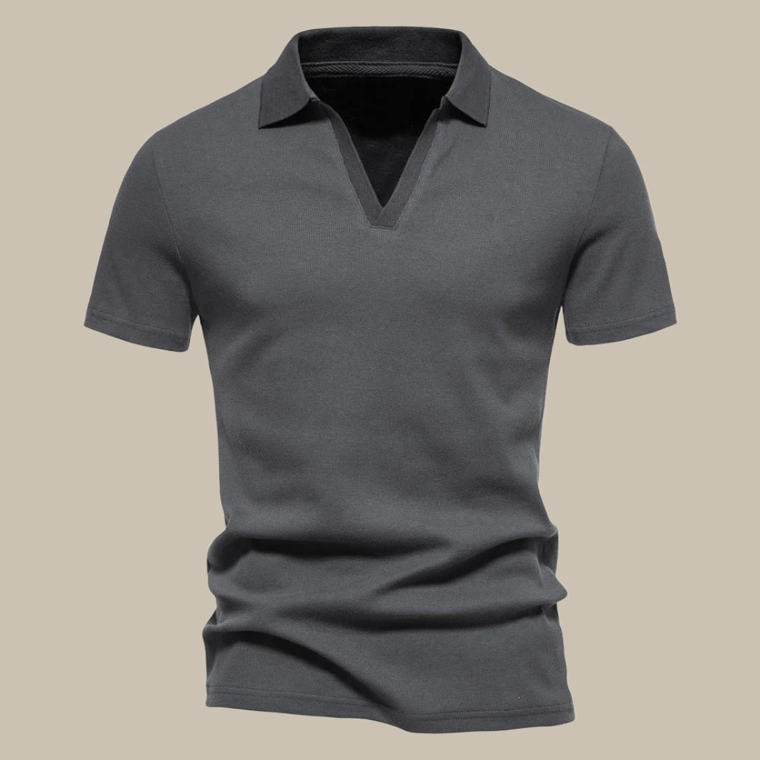 Stilvoller Herren Premium Polo im Merino Look