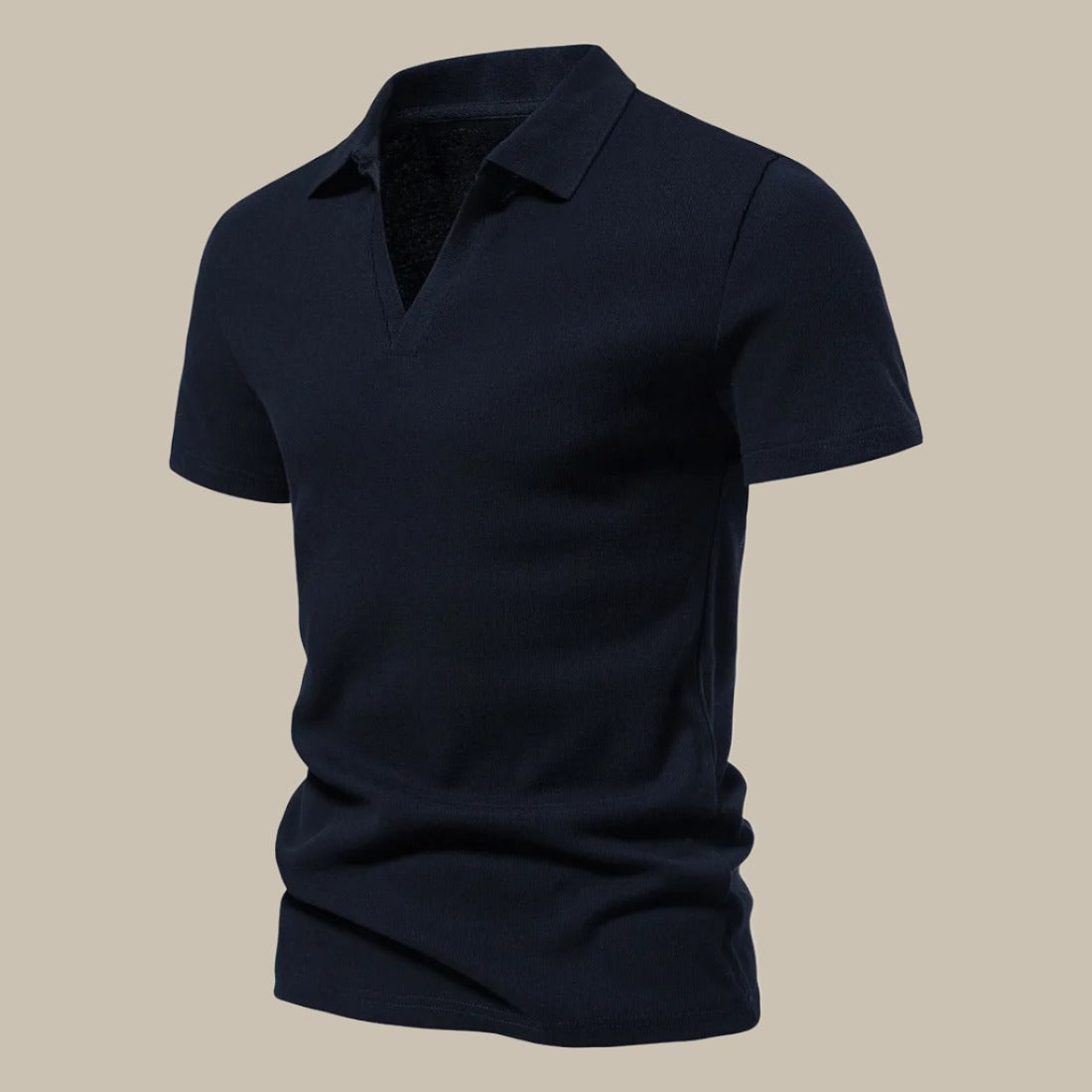 Stilvoller Herren Premium Polo im Merino Look