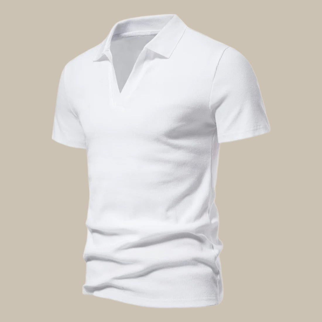 Stilvoller Herren Premium Polo im Merino Look