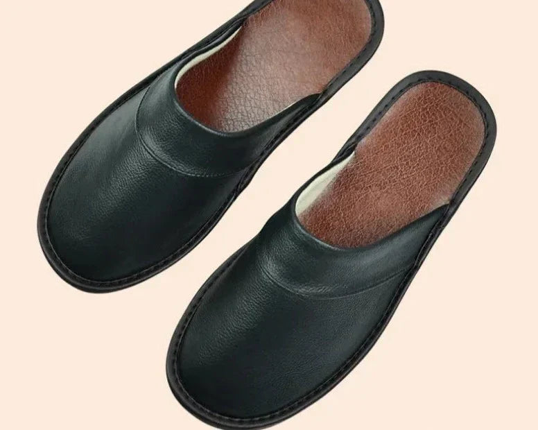 Slip-On-Hausschuhe aus Leder für Herren