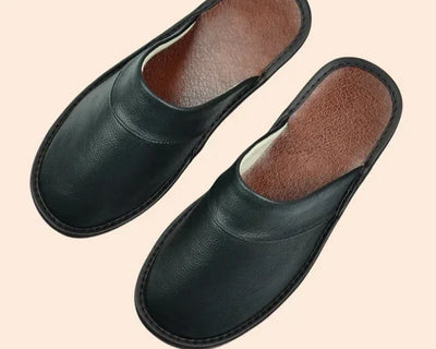 Slip-On-Hausschuhe aus Leder für Herren