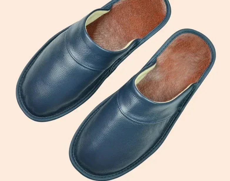 Slip-On-Hausschuhe aus Leder für Herren