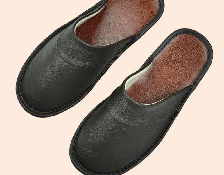 Slip-On-Hausschuhe aus Leder für Herren