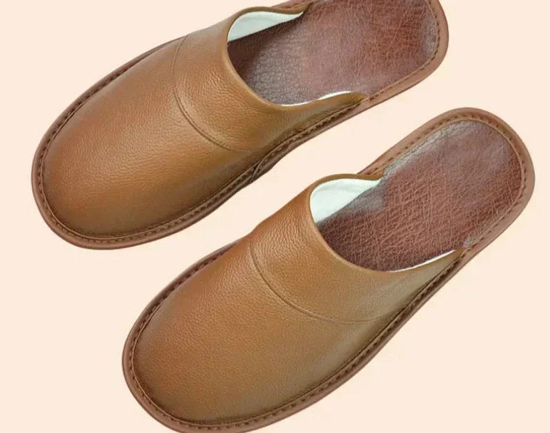 Slip-On-Hausschuhe aus Leder für Herren